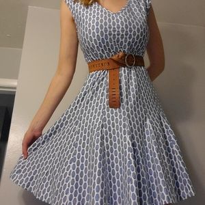 Just... Taylor blue white midi dress size 12